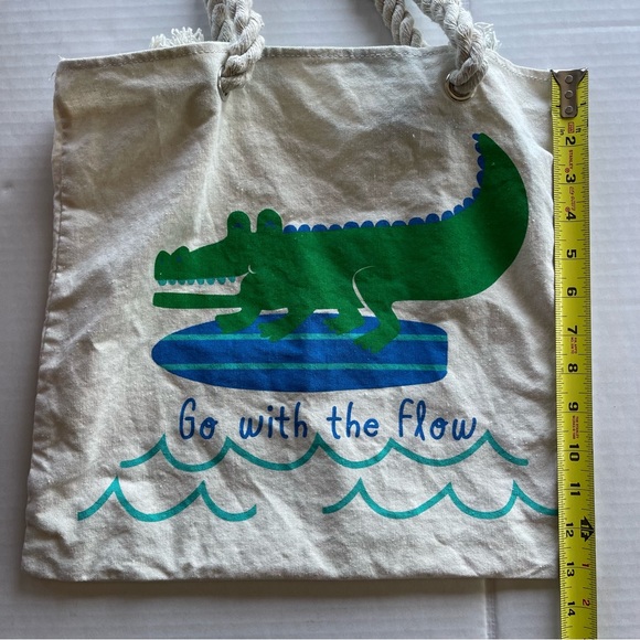 Canvas Tote Bag Go With The Flow . - Picture 6 of 8